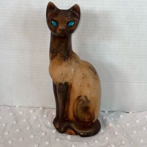 Vintage ceramic Siamese cat figurine